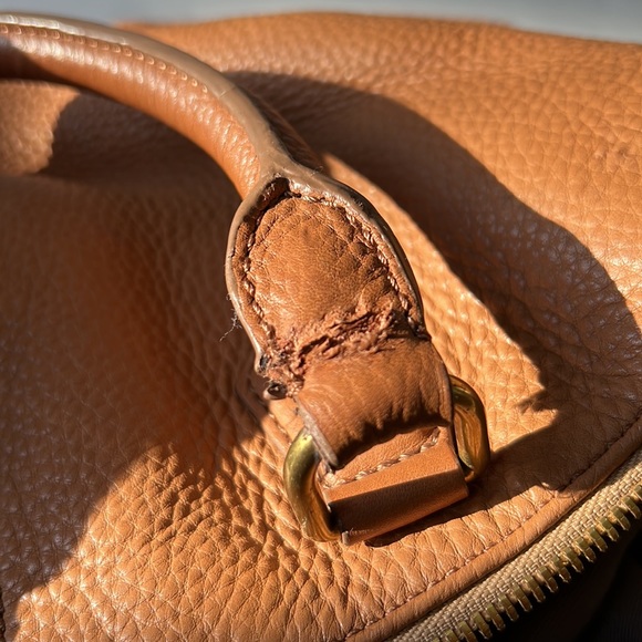 J.Crew large Biennial satchel bag 💼 saddle leather with gold hardware ✨ - Picture 8 of 16